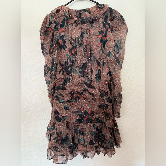 Ulla Johnson Cecily Ruffled Printed Fil Coupé Silk Blend Chiffon Mini Dress Sz:6 - Picture 11 of 16